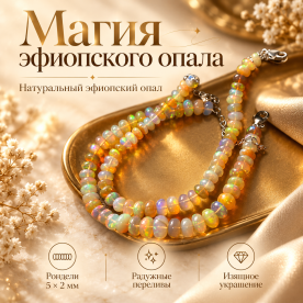 Браслет из натурального эфиопского опала
